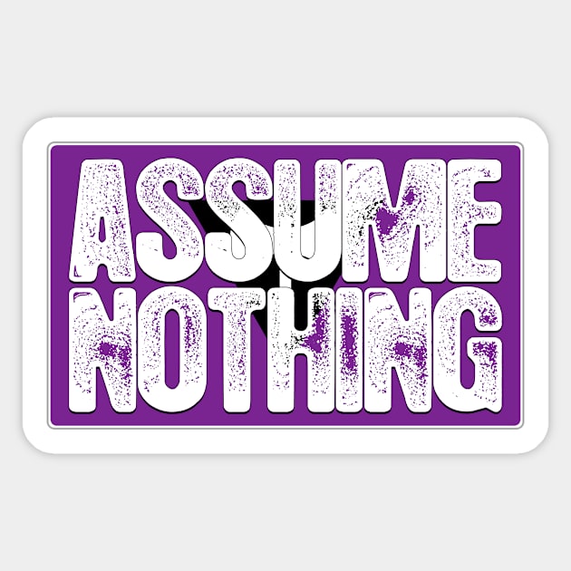 Assume Nothing Lesbian Labrys Pride Flag Sticker by wheedesign